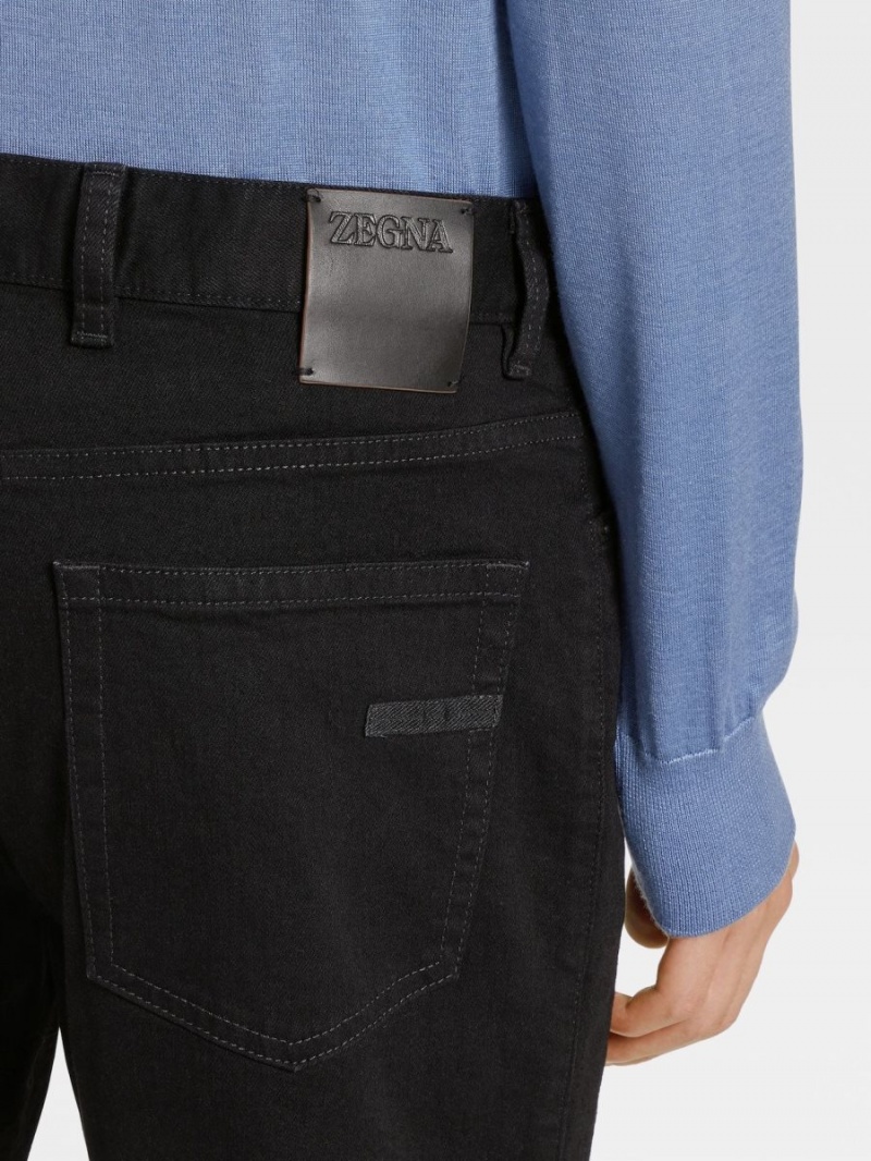 Black Zegna Rinse-washed Cotton Roccia Jeans | CLMWHAY-45