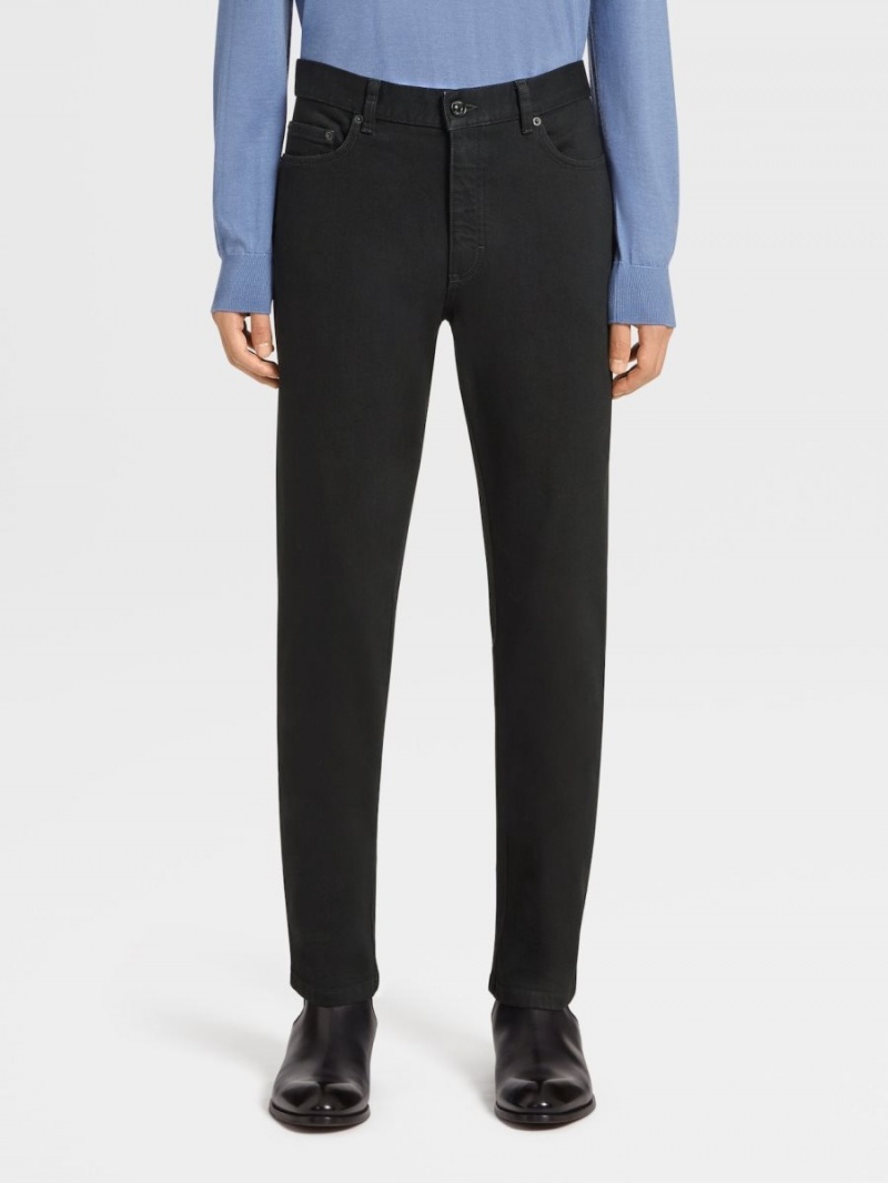 Black Zegna Rinse-washed Cotton Roccia Jeans | CLMWHAY-45