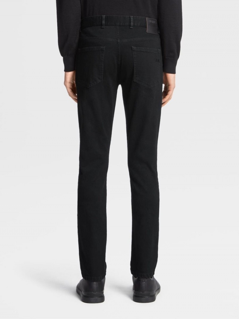 Black Zegna Rinse-washed Stretch Cotton Roccia Jeans | BLYXHKU-50