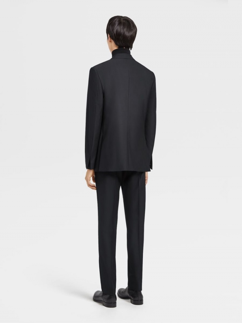 Black Zegna Trofeo 600 Wool And Silk Evening Suit | TLBXHUW-15