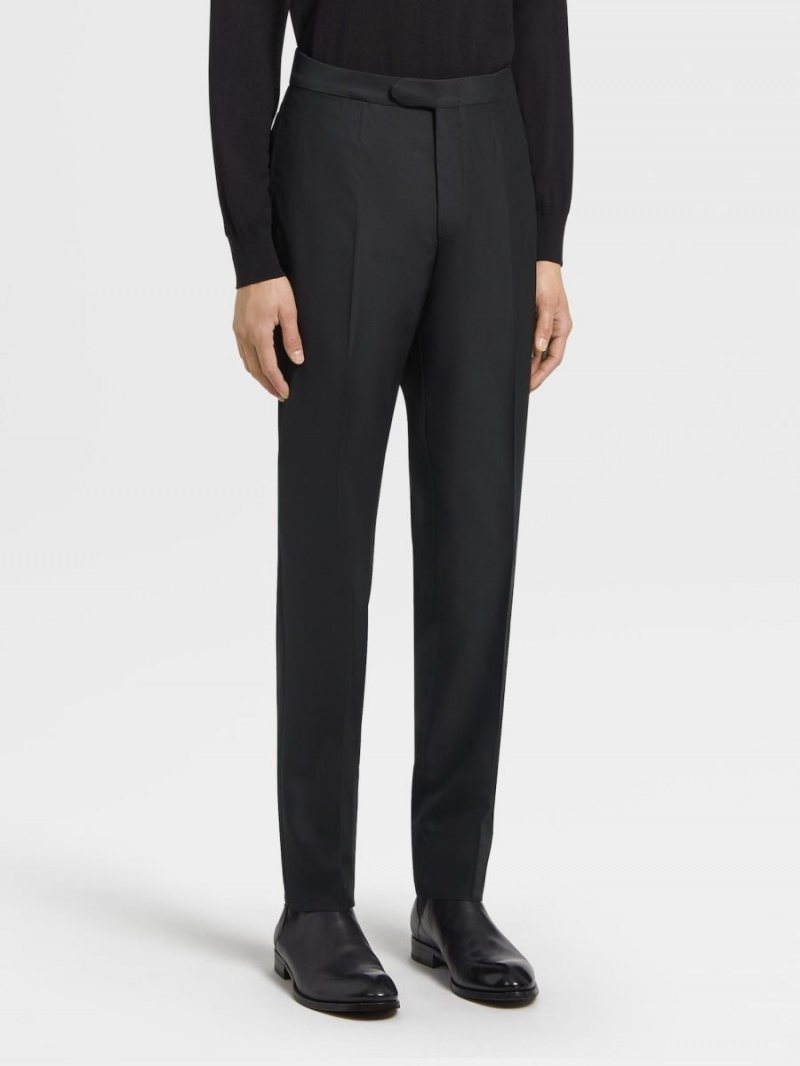 Black Zegna Trofeo 600 Wool And Silk Evening Suit | TLBXHUW-15