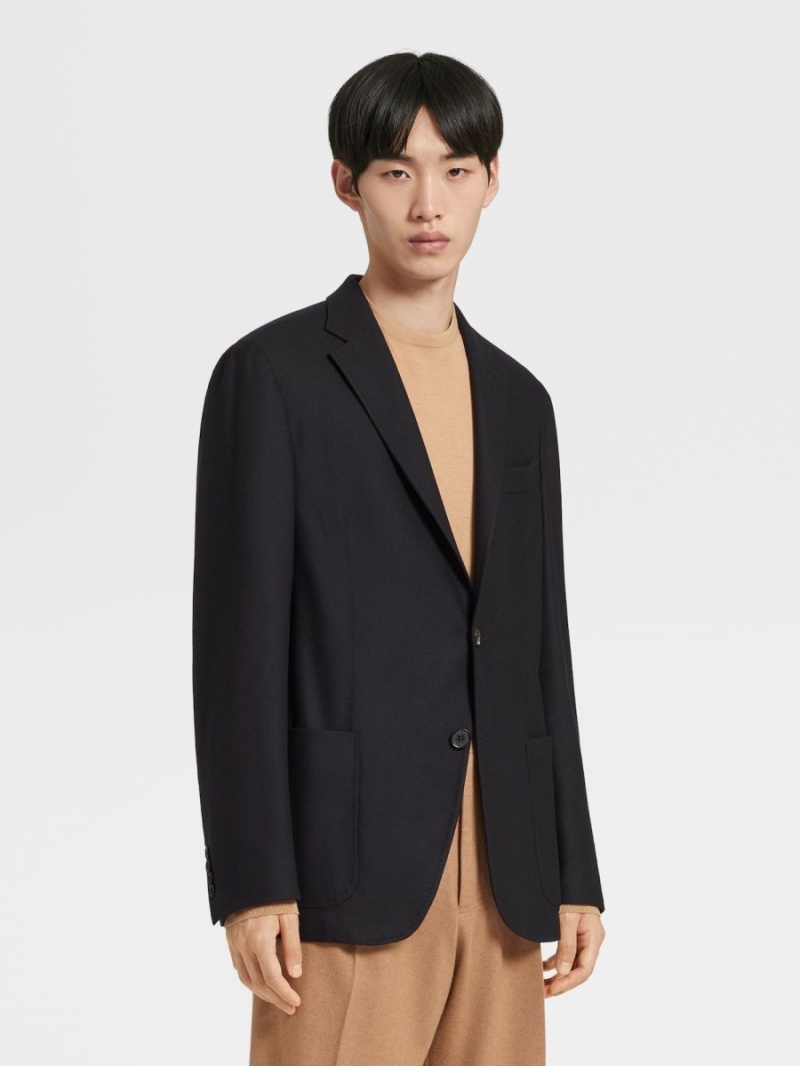 Black Zegna Trofeo Cashmere Shirt Jacket | UCHMFPG-09