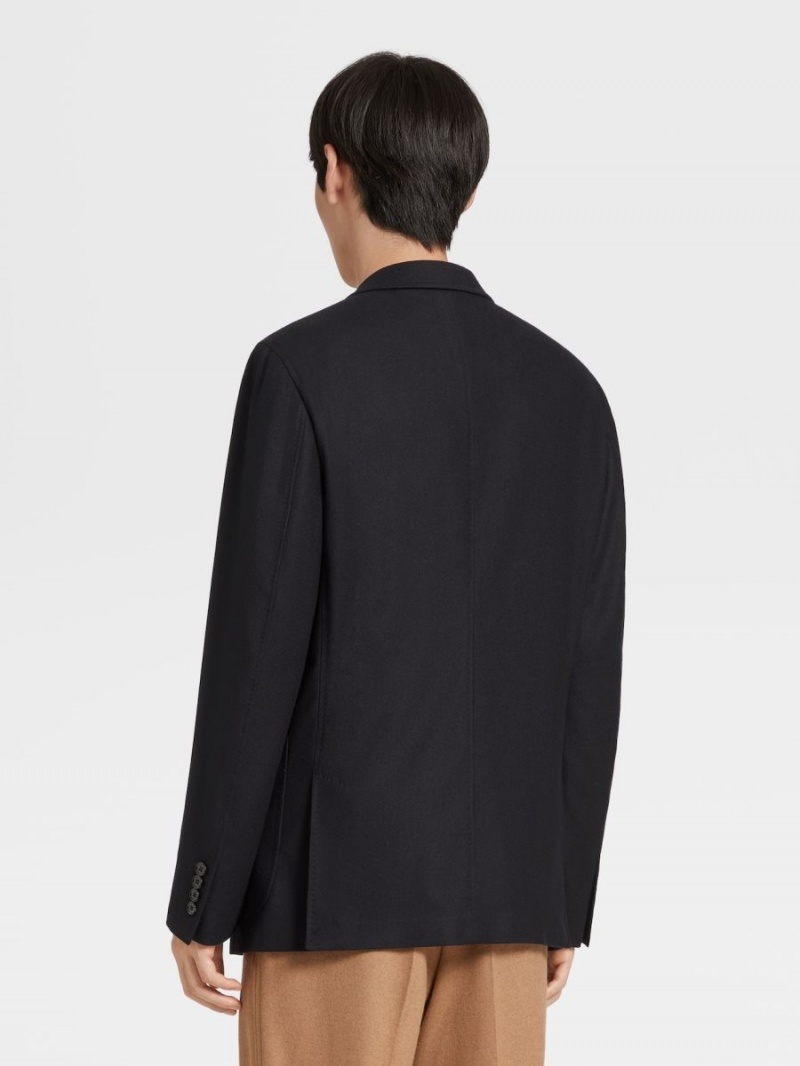 Black Zegna Trofeo Cashmere Shirt Jacket | UCHMFPG-09