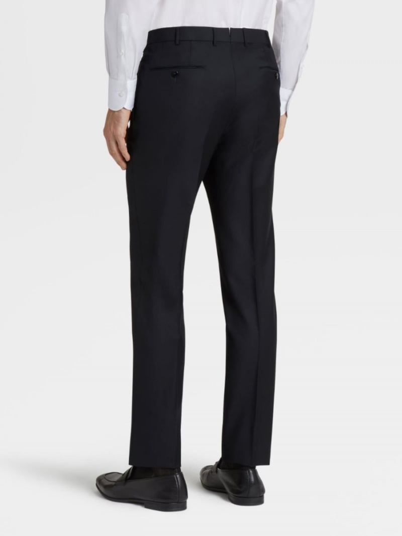 Black Zegna Trofeo Wool Trousers | QINFLJU-45