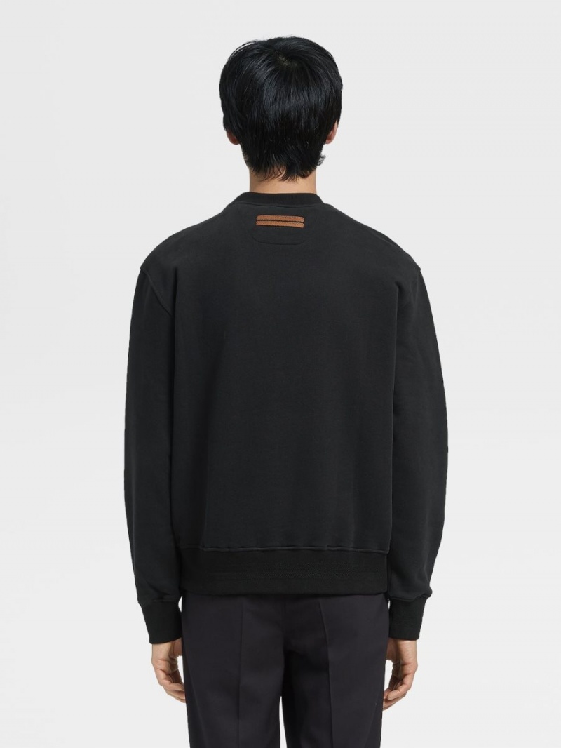 Black Zegna #usetheexisting Cotton Crewneck Sweatshirt | JFXMCNR-46