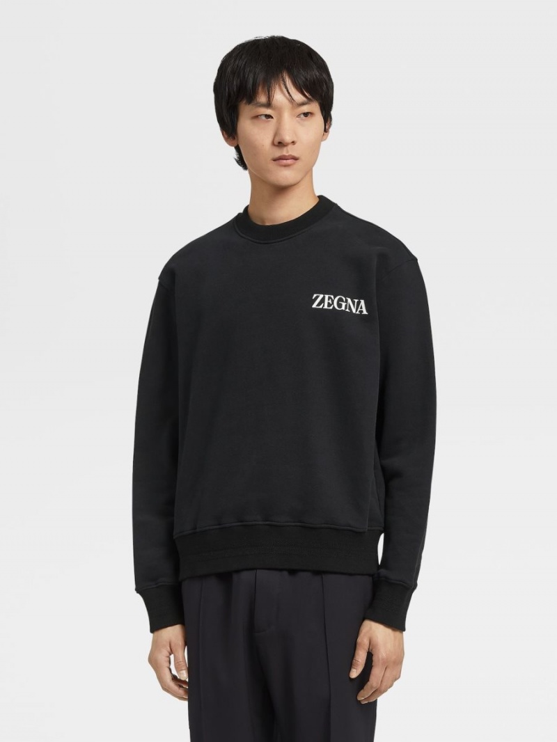 Black Zegna #usetheexisting Cotton Crewneck Sweatshirt | JFXMCNR-46