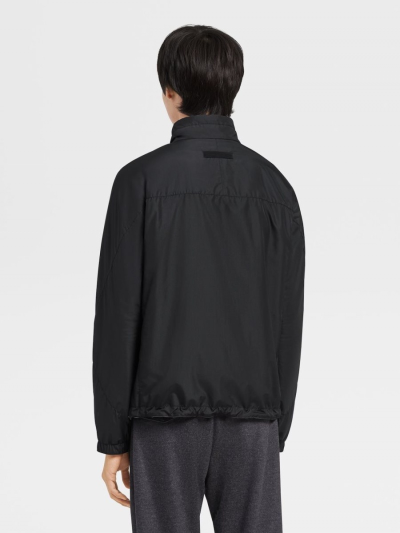 Black / Grey Zegna Nylon Reversible Blouson | EXZJIDO-07