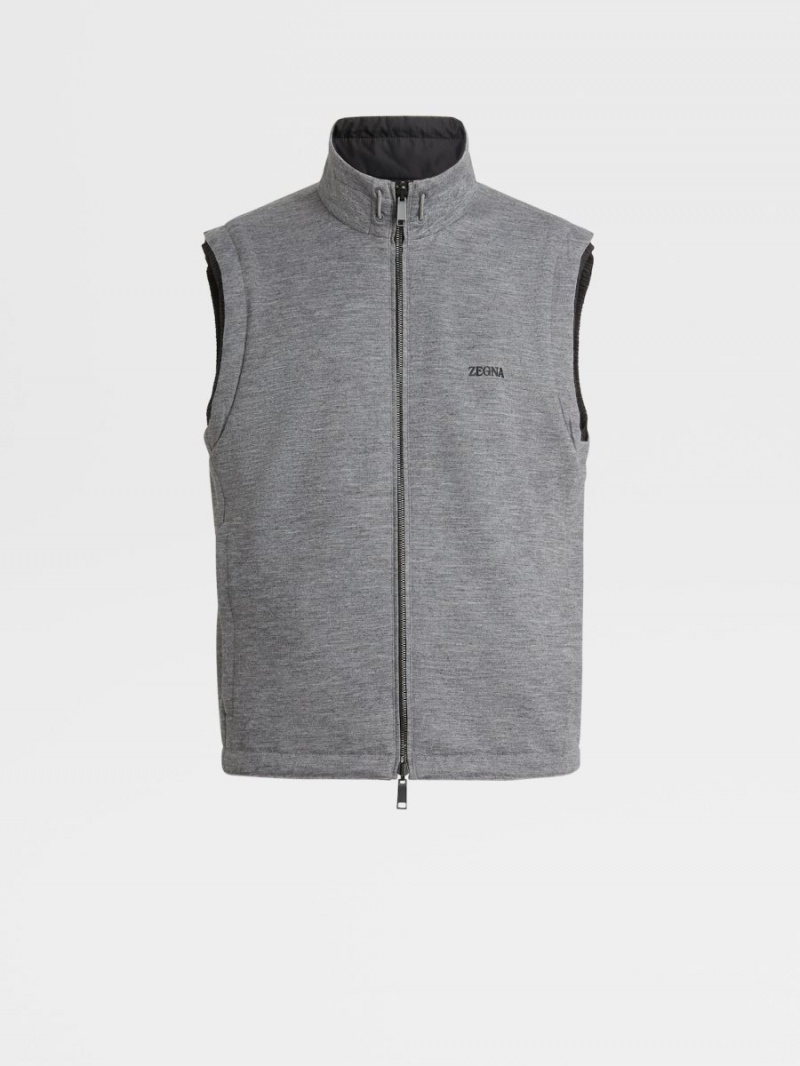 Black / Grey Zegna Nylon Reversible Vest | IVBMWHG-21