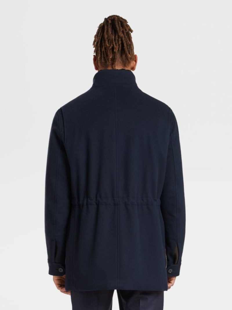 Blue Zegna 12milmil12 Wool Overcoat | ALRTNFQ-62