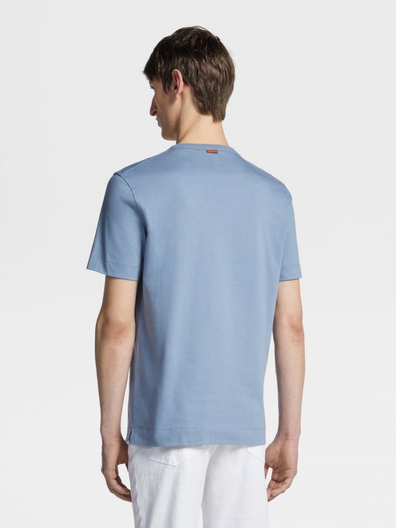 Blue Zegna Cotton T-shirt | RKIUZXE-81