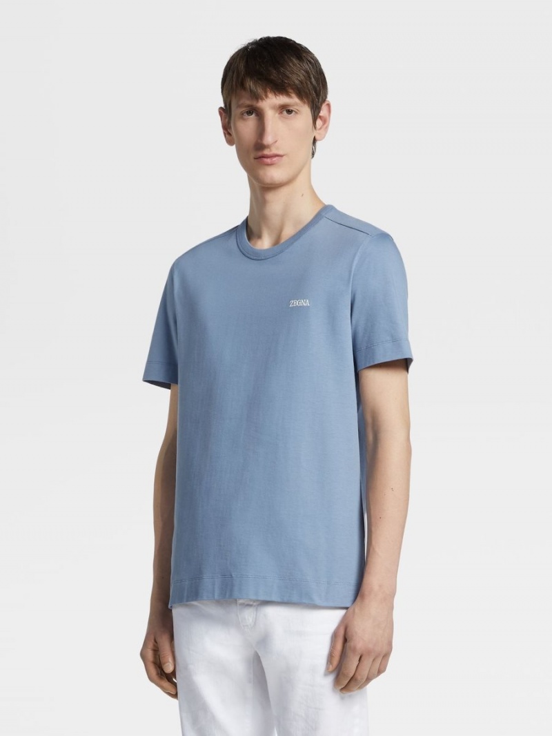 Blue Zegna Cotton T-shirt | RKIUZXE-81