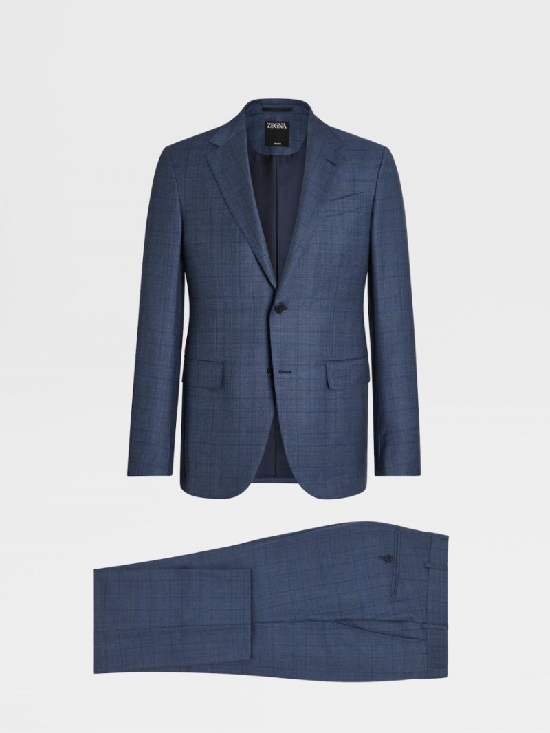 Blue Zegna Trofeo Wool Suit | QXYPDUW-41