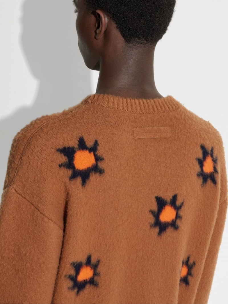 Blue / Orange Zegna The Elder Statesman Cashmere And Wool Crewneck | DRXYBFT-16