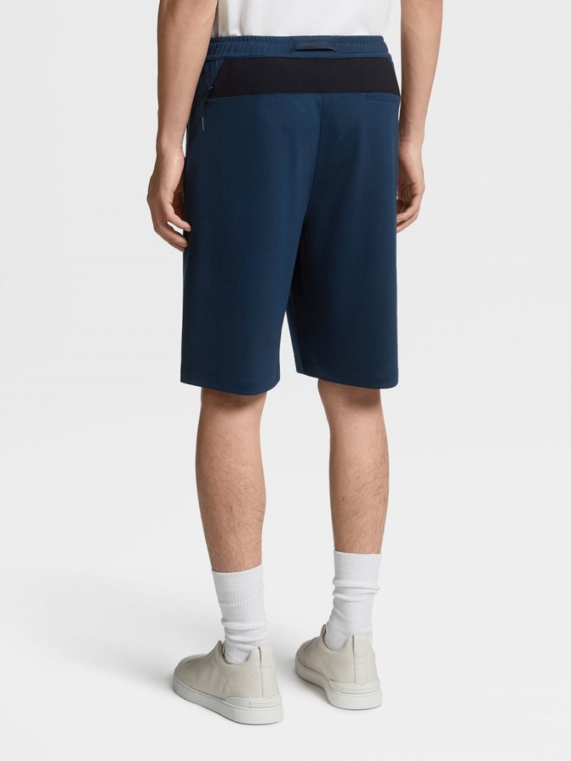 Dark Blue Zegna High Performance Wool Shorts | LZFHYJT-87