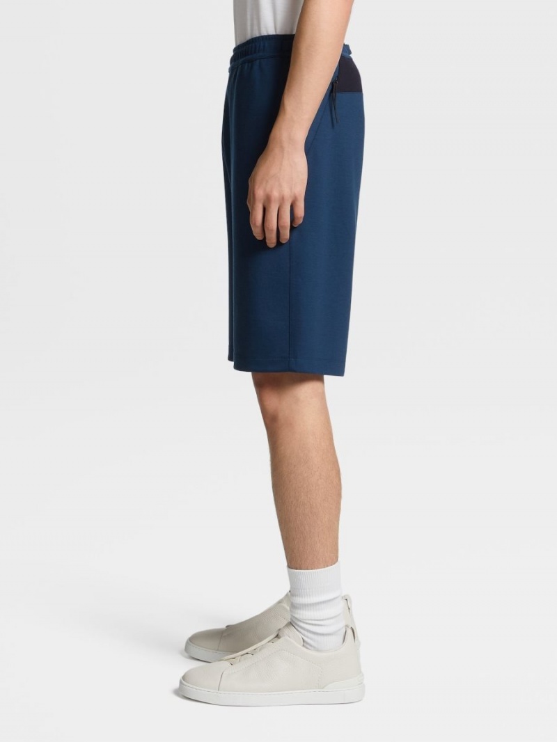 Dark Blue Zegna High Performance Wool Shorts | LZFHYJT-87