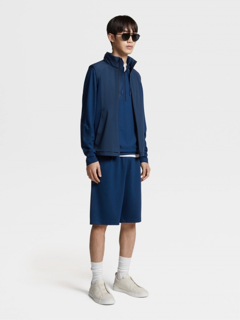 Dark Blue Zegna High Performance Wool Shorts | LZFHYJT-87