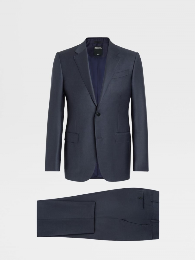 Dark Blue Zegna Trofeo Wool Suit | JUIXSLO-85