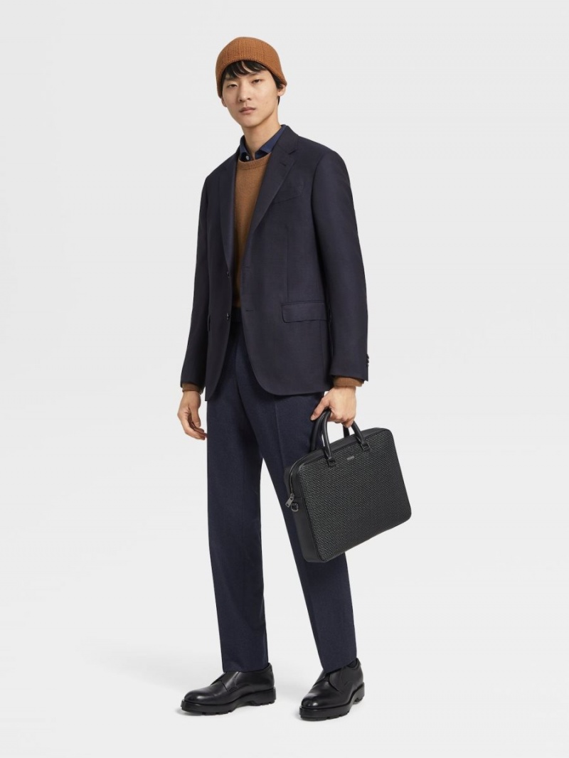 Dark Blue Zegna Wool Trousers | ERCHWJI-02