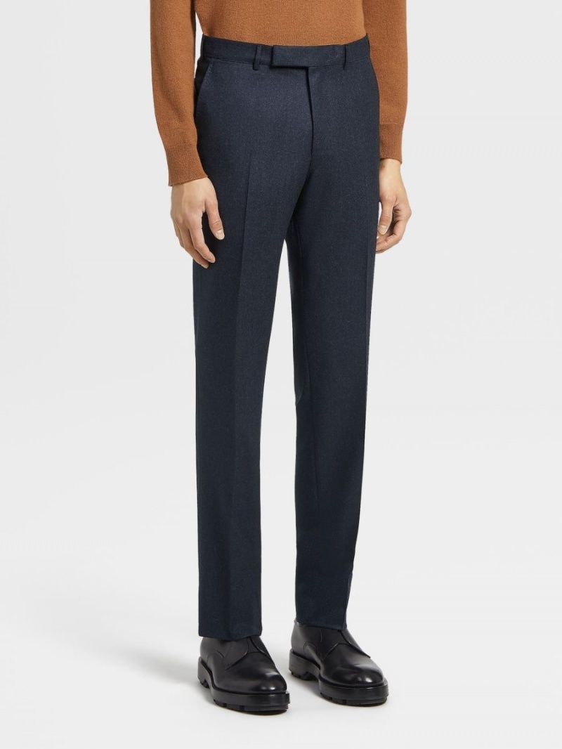 Dark Blue Zegna Wool Trousers | ERCHWJI-02