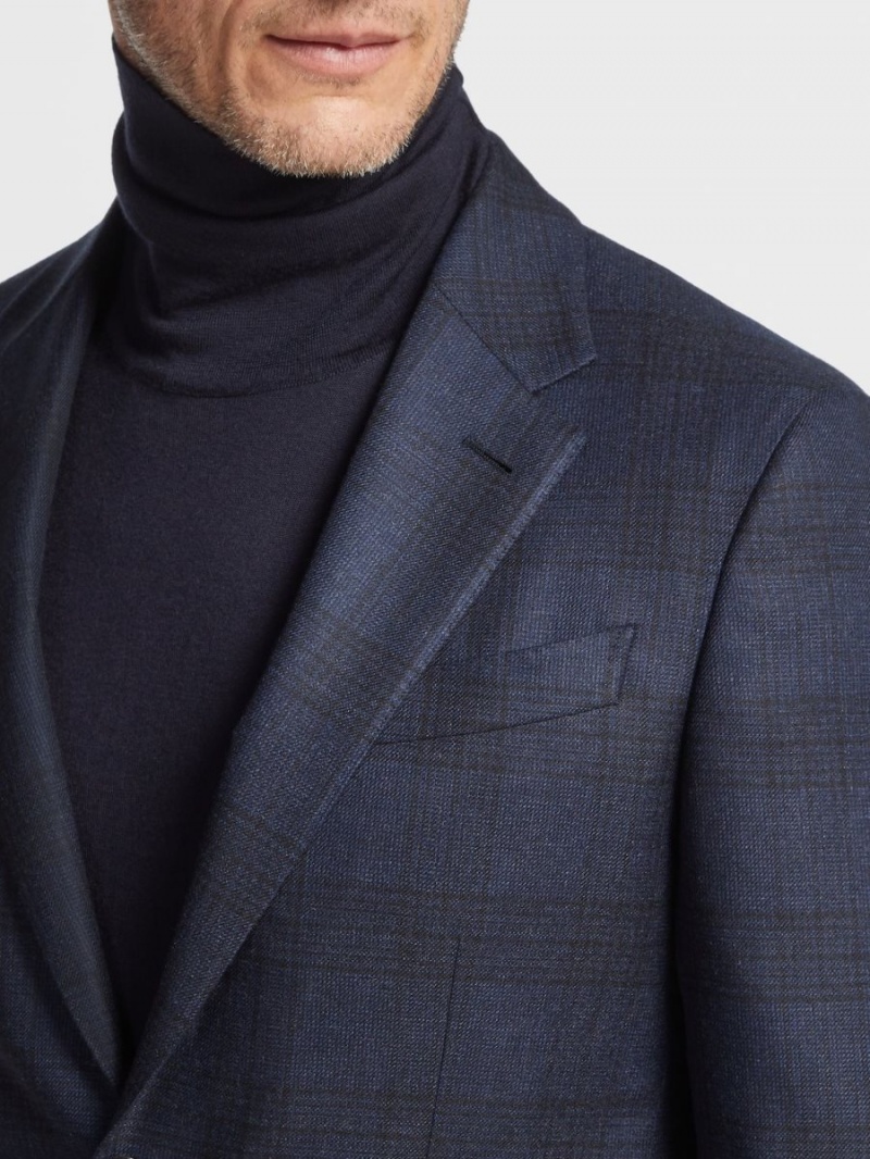 Dark Blue / Black Zegna Oasi Cashmere Suit | PAIGOZY-74