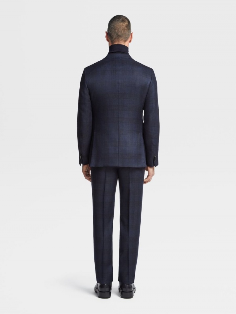 Dark Blue / Black Zegna Oasi Cashmere Suit | PAIGOZY-74