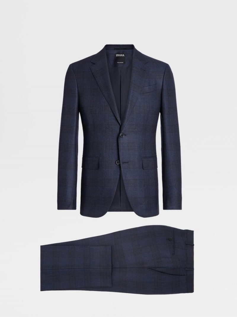 Dark Blue / Black Zegna Oasi Cashmere Suit | PAIGOZY-74