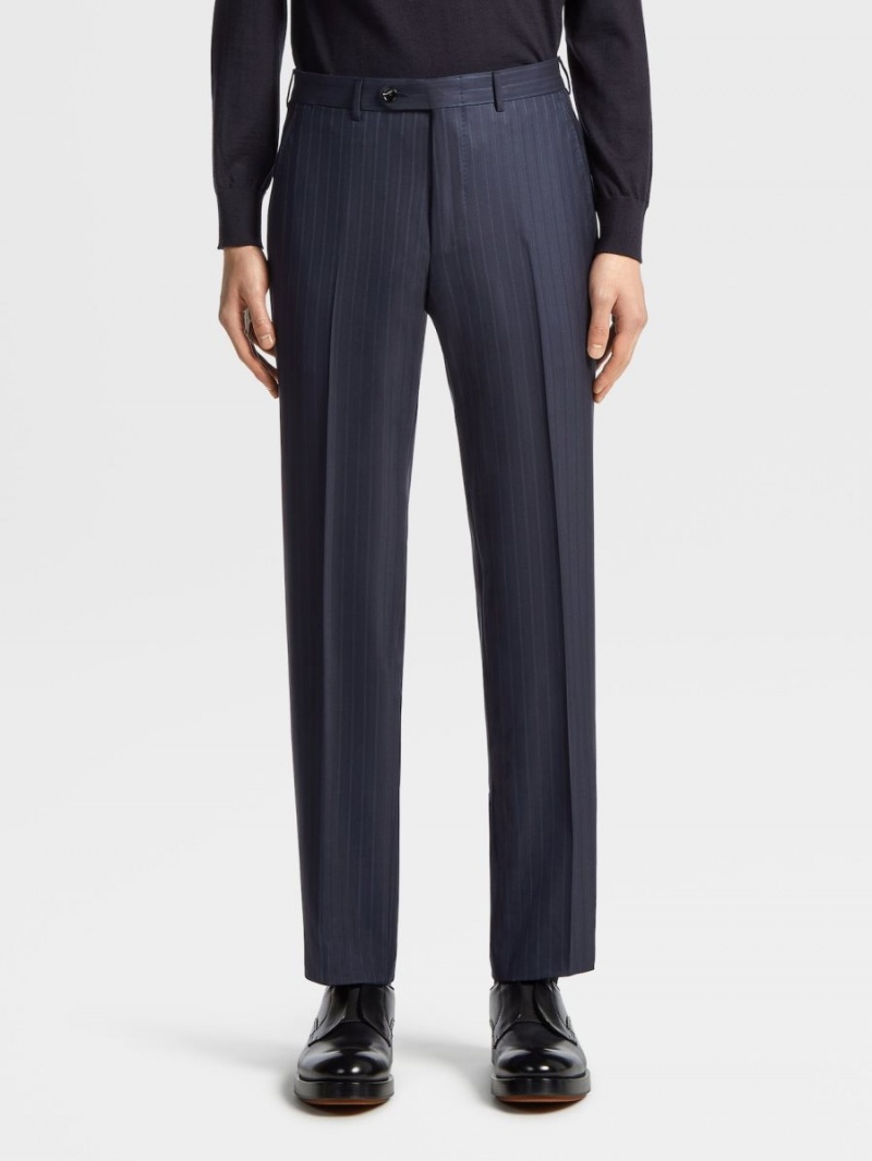 Dark Blue / Light Blue Zegna 15milmil15 Wool Suit | HKDGTAI-41