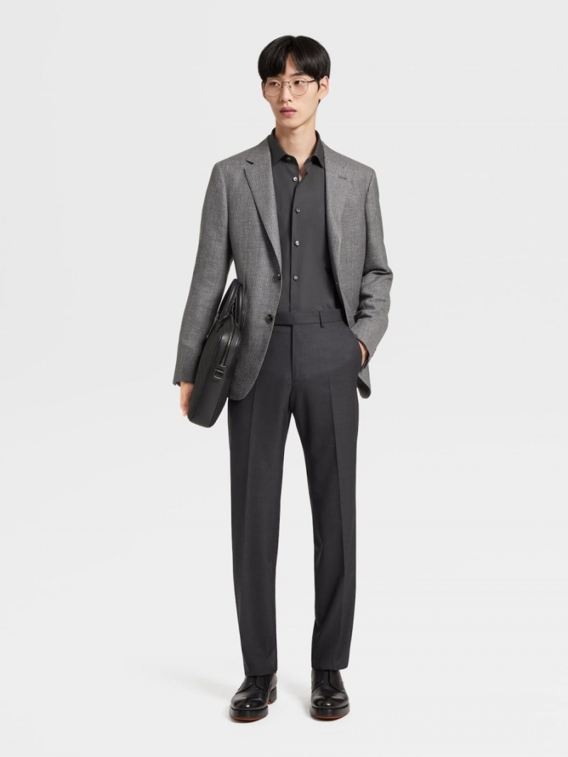 Dark Grey Zegna 15milmil15 Wool Pants | JCWOYMN-06