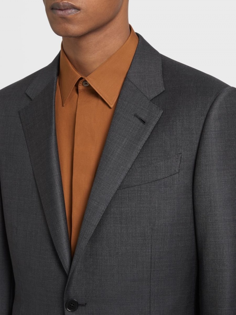 Dark Grey Zegna Trofeo Wool Suit | DINYLWE-18