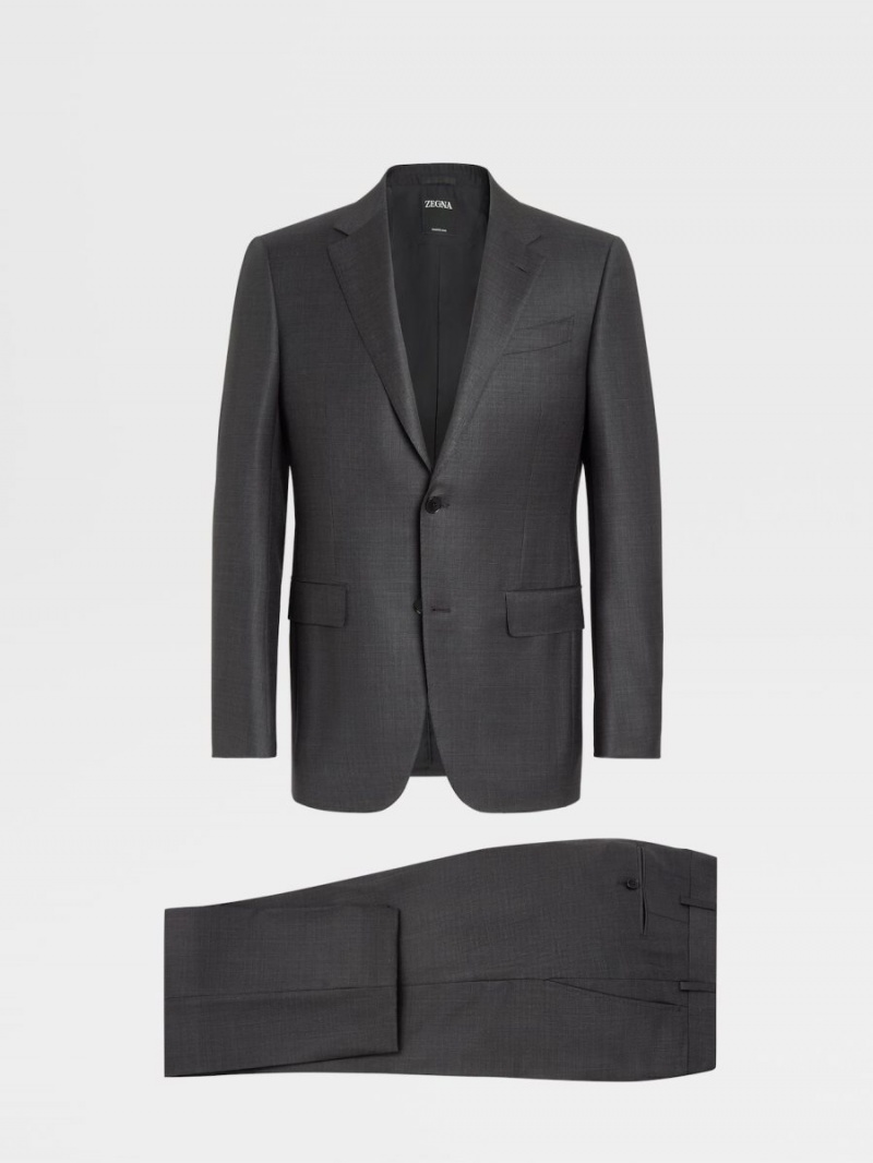 Dark Grey Zegna Trofeo Wool Suit | DINYLWE-18