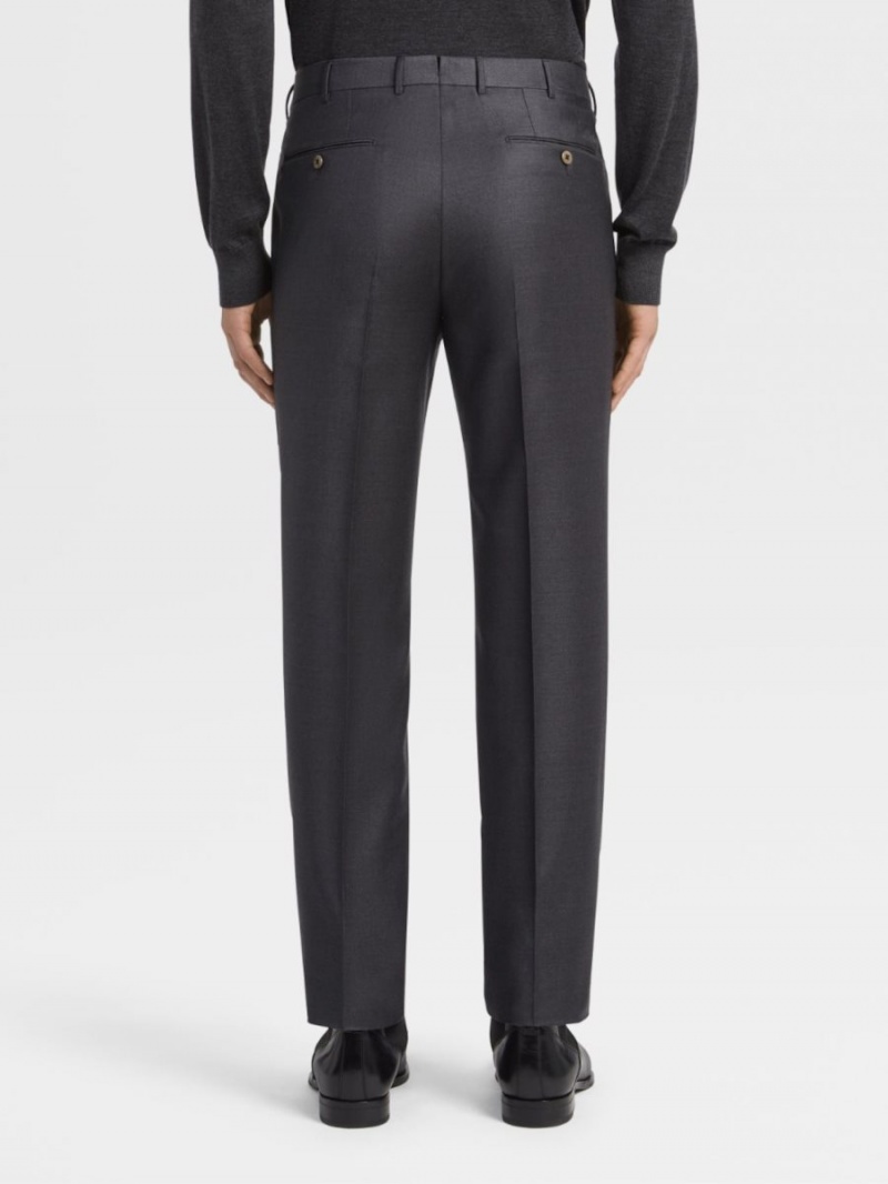 Dark Grey Zegna Trofeo Wool Trousers | TXVAOEL-29