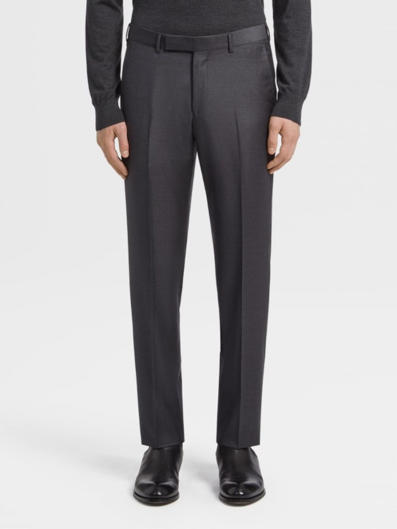 Dark Grey Zegna Trofeo Wool Trousers | TXVAOEL-29