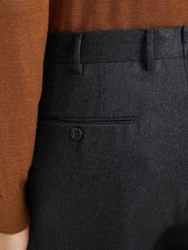 Dark Grey Zegna Wool Pants | QVOFRCU-65