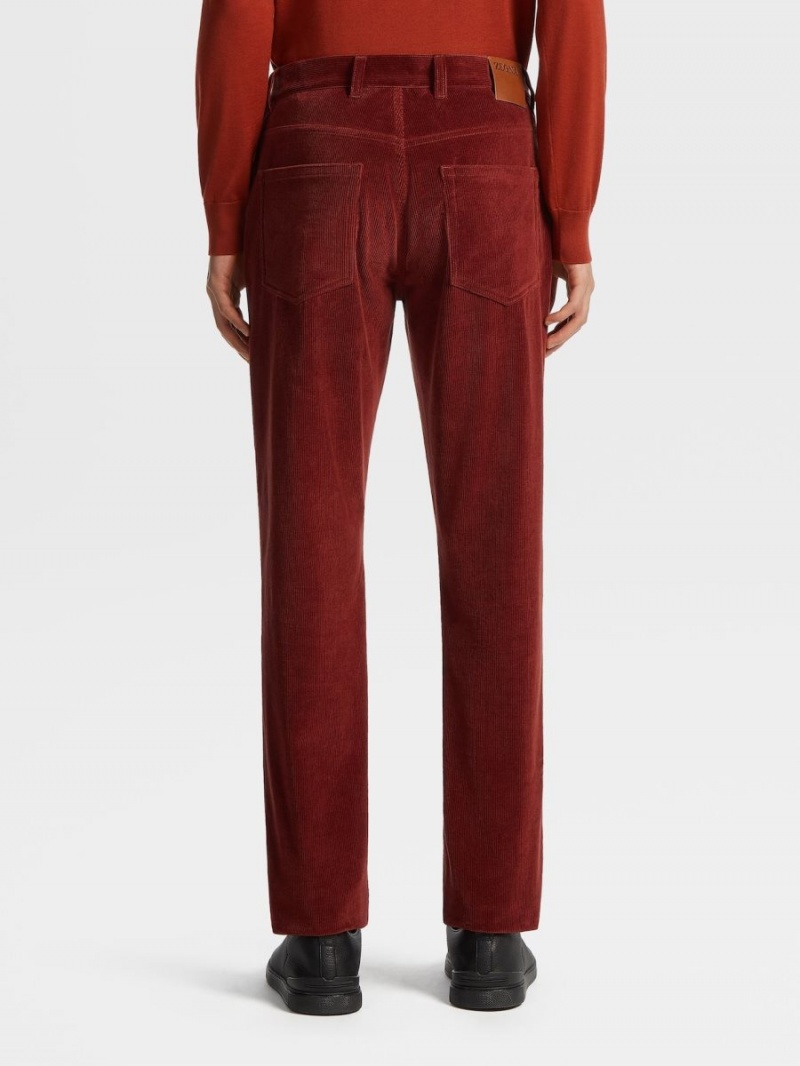 Dark Red Zegna Cashco Roccia Pants | SWTXQZE-60