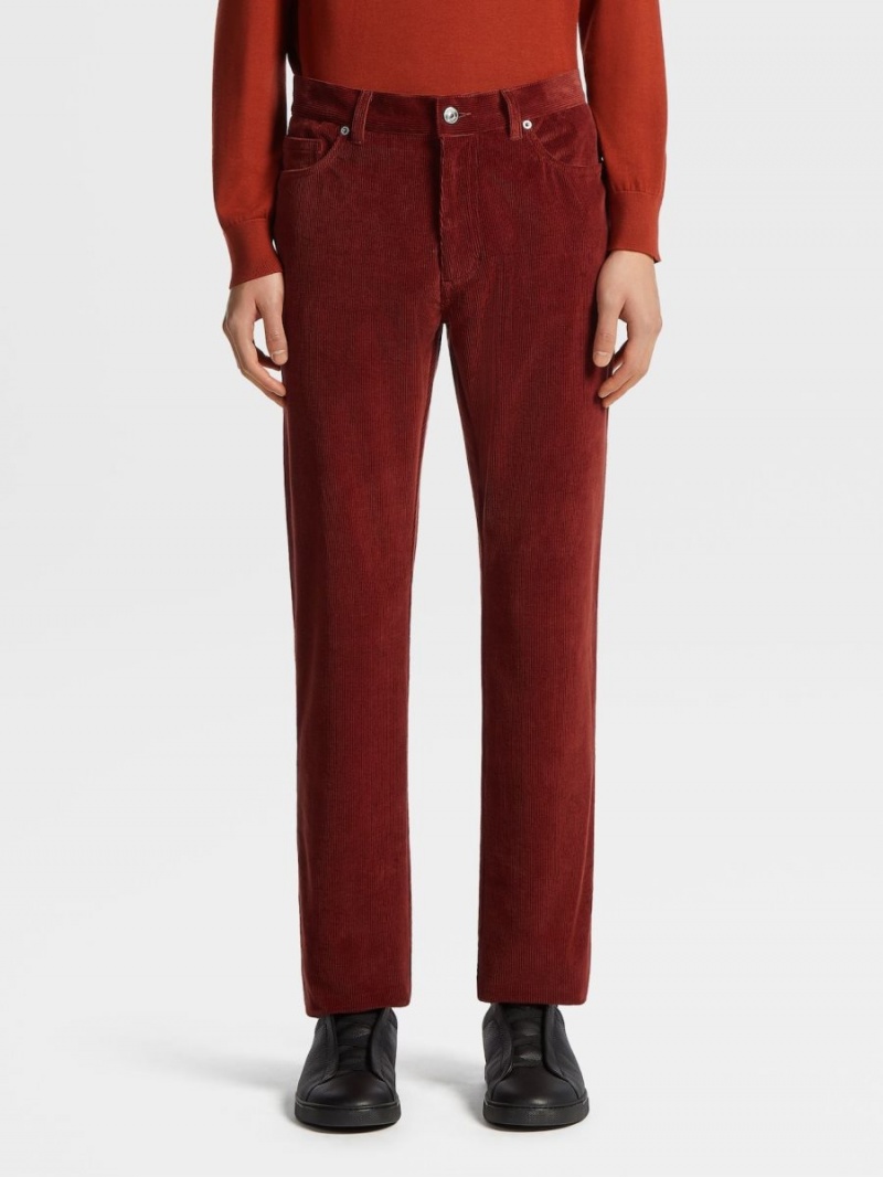 Dark Red Zegna Cashco Roccia Pants | SWTXQZE-60