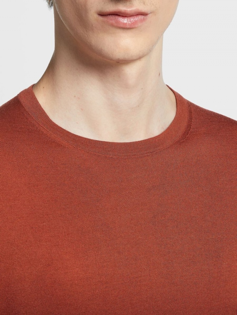 Dark Red Zegna Cashseta Crewneck | MXPDQGH-30