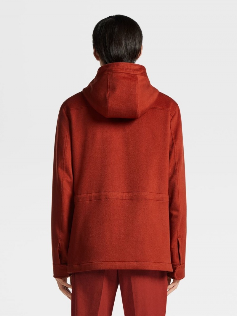 Dark Red Zegna Oasi Cashmere Elements Cima Overjacket | YGXHCKE-56