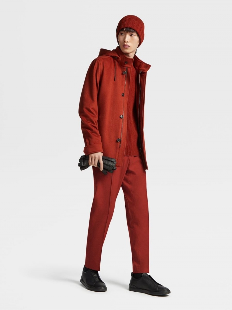 Dark Red Zegna Oasi Cashmere Elements Cima Overjacket | YGXHCKE-56