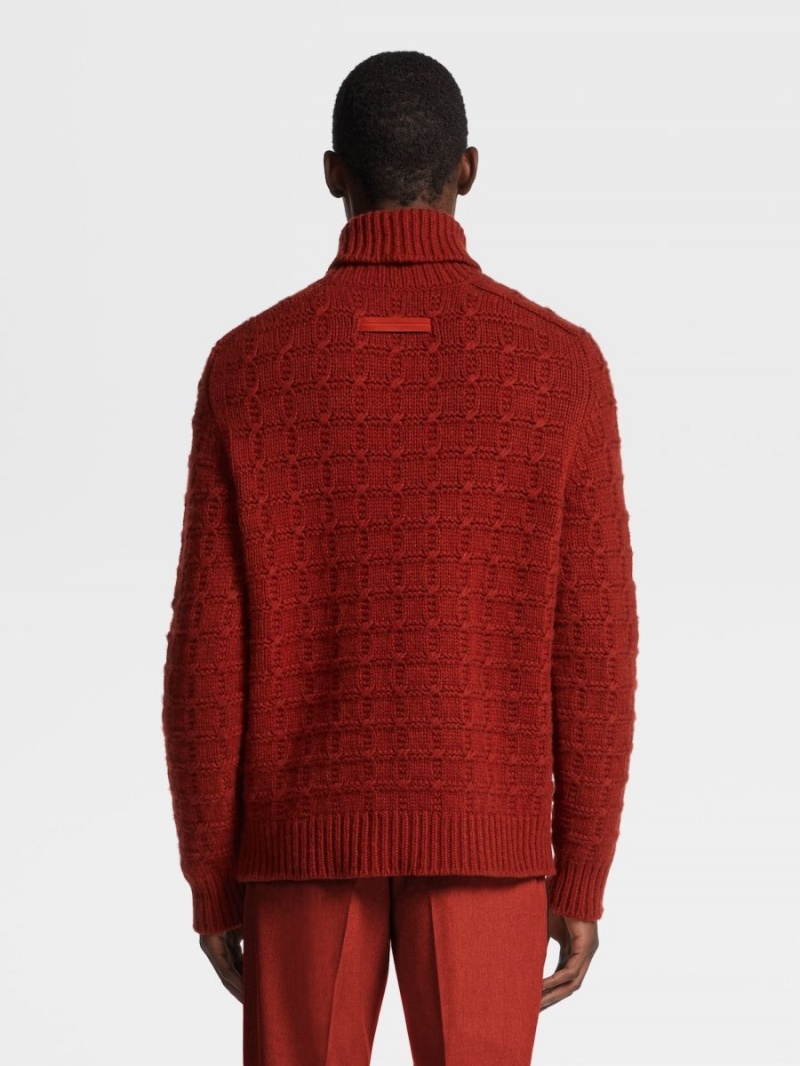 Dark Red Zegna Oasi Cashmere Turtleneck | LHUDTGW-32