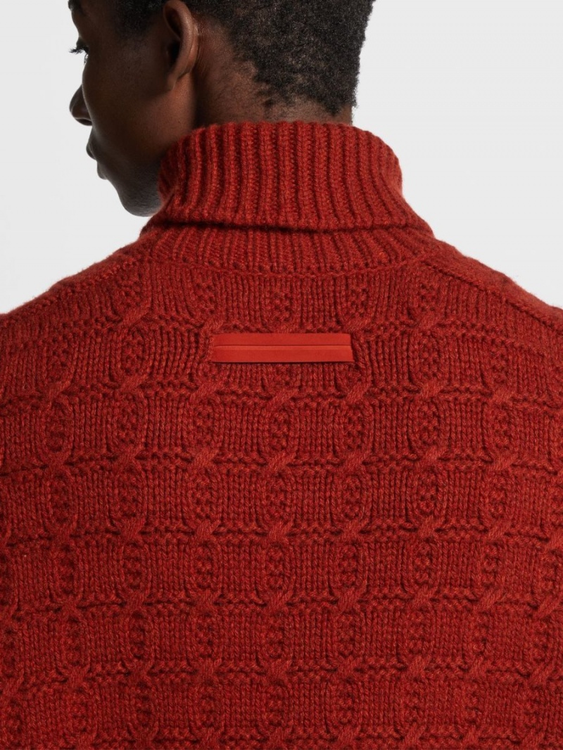 Dark Red Zegna Oasi Cashmere Turtleneck | LHUDTGW-32