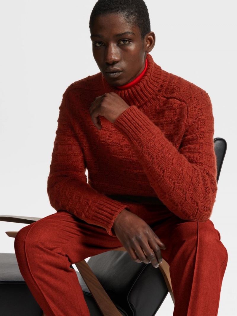 Dark Red Zegna Oasi Cashmere Turtleneck | LHUDTGW-32