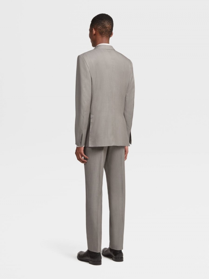 Grey Brown Zegna Centoventimila Wool Suit | XVKFAIR-25