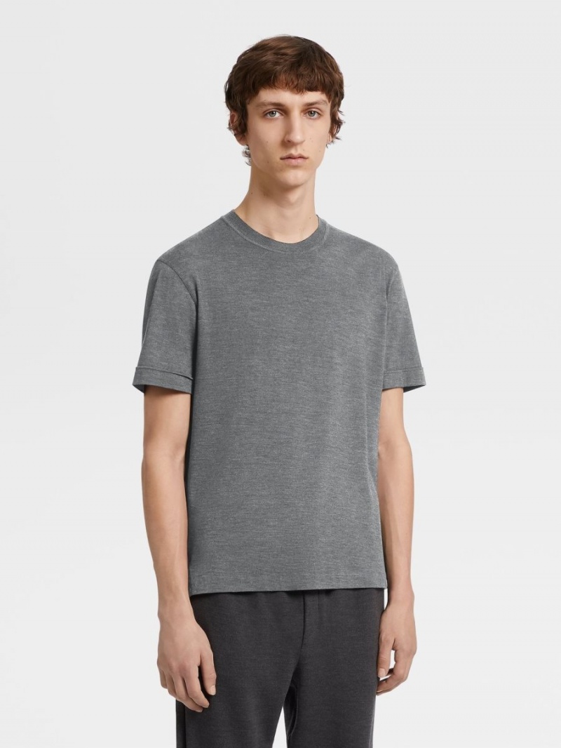 Grey Zegna 12milmil12 Wool T-shirt | RTXOPIZ-28