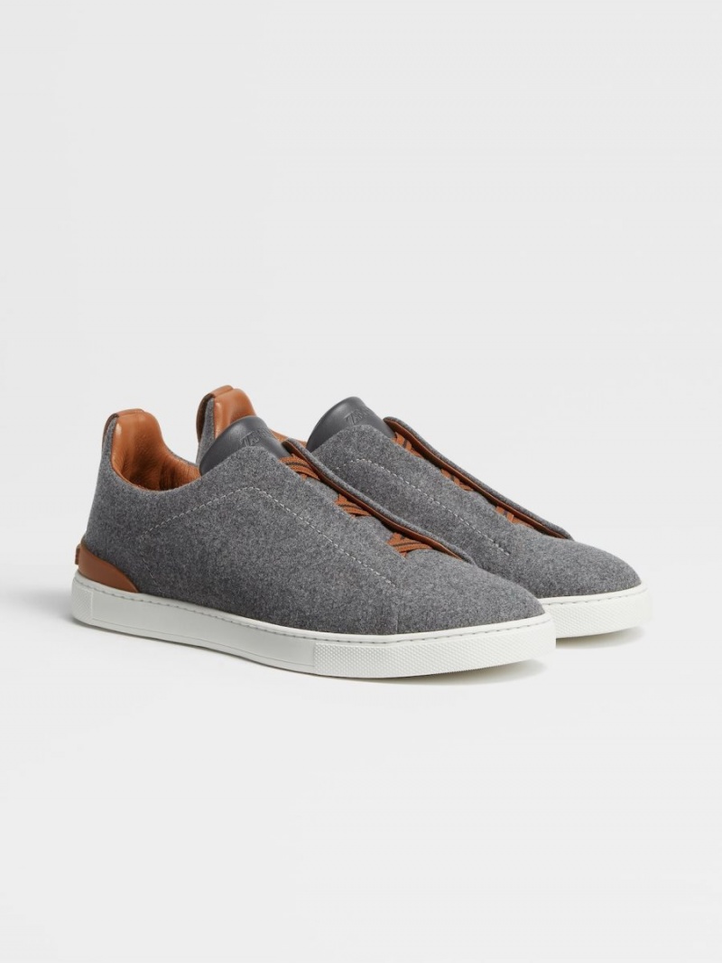 Grey Zegna 14milmil14 Triple Stitch Sneakers | YZKOJPF-43