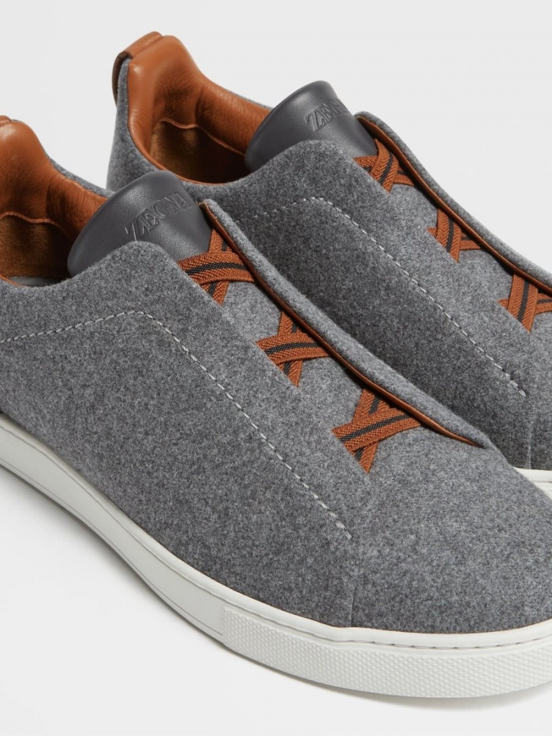 Grey Zegna 14milmil14 Triple Stitch Sneakers | YZKOJPF-43