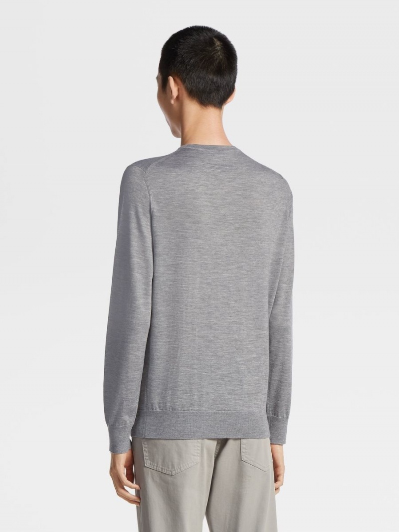 Grey Zegna Cashseta Crewneck | HWVSAKJ-84