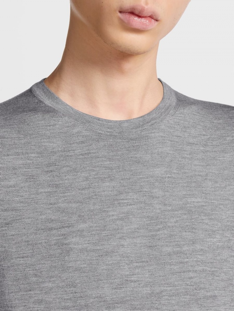 Grey Zegna Cashseta Crewneck | HWVSAKJ-84