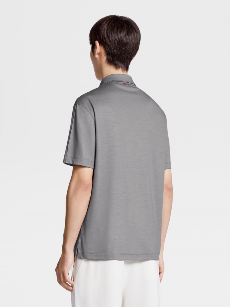 Grey Zegna High Performance Wool Polo Shirt | LVMJEDW-49