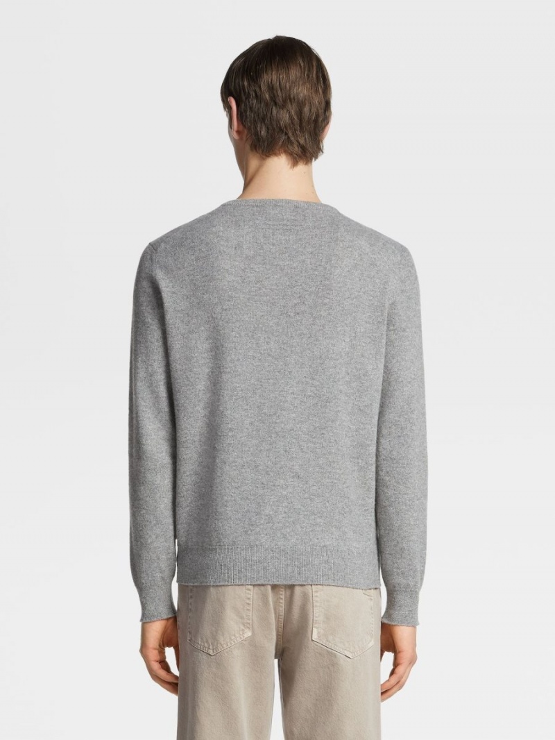 Grey Zegna Oasi Cashmere Crewneck | TSYQJVO-06