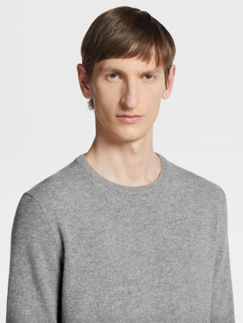 Grey Zegna Oasi Cashmere Crewneck | TSYQJVO-06